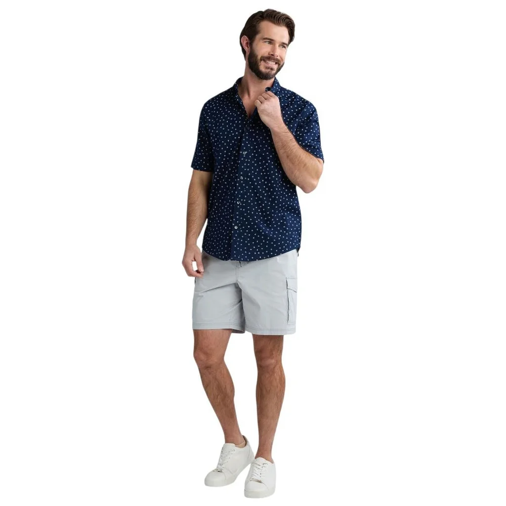 George Big & Tall Button-Up Poplin Commuter Shirt with Short Sleeves